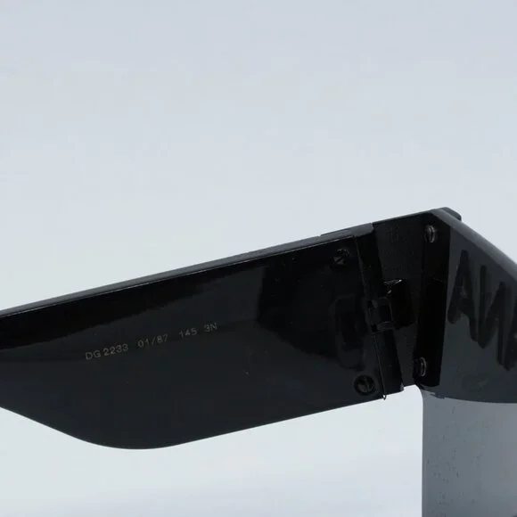 Dolce & Gabbana DG2233 01/87 Sunglasses Black Shield Frame, Grey Lenses - Picture 8 of 13